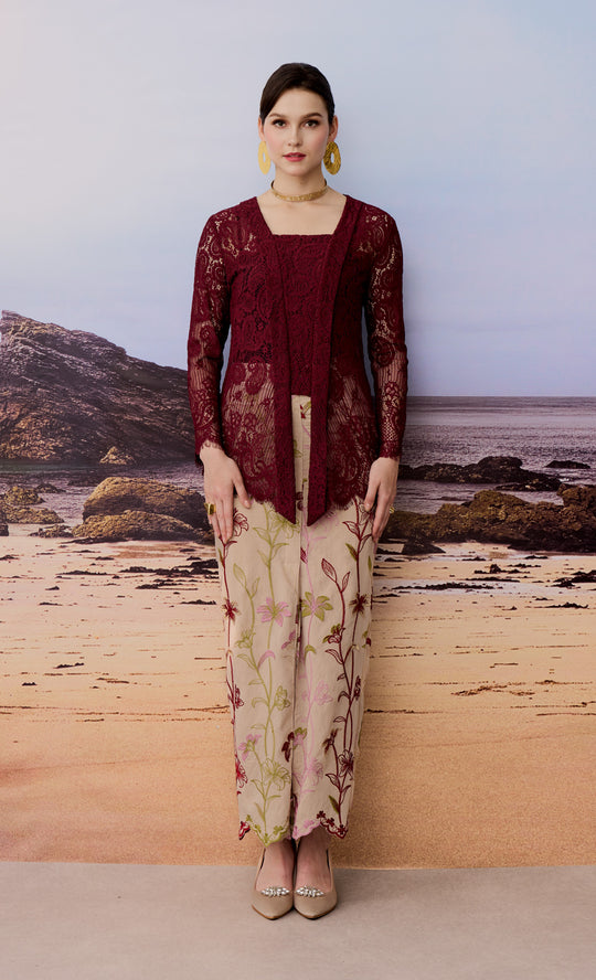 Calm Kebaya in Maroon