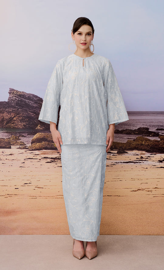 Sandy Kurung Kedah in Light Blue