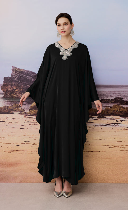 Breathe Caftan in Jet Black