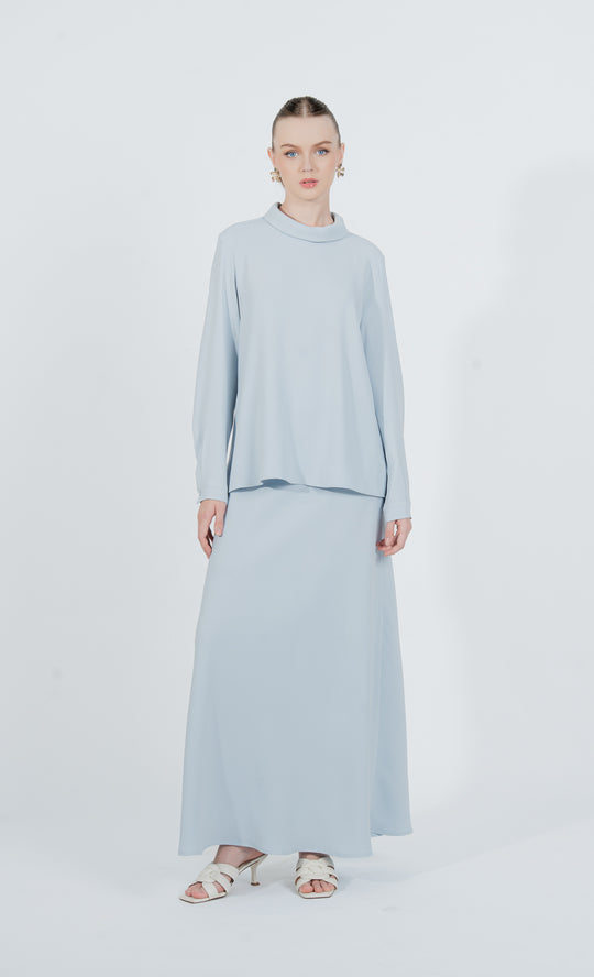 Kepong Flared Skirt in Ballad Blue