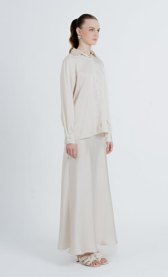 Elnara Skirt in Pristine Cream