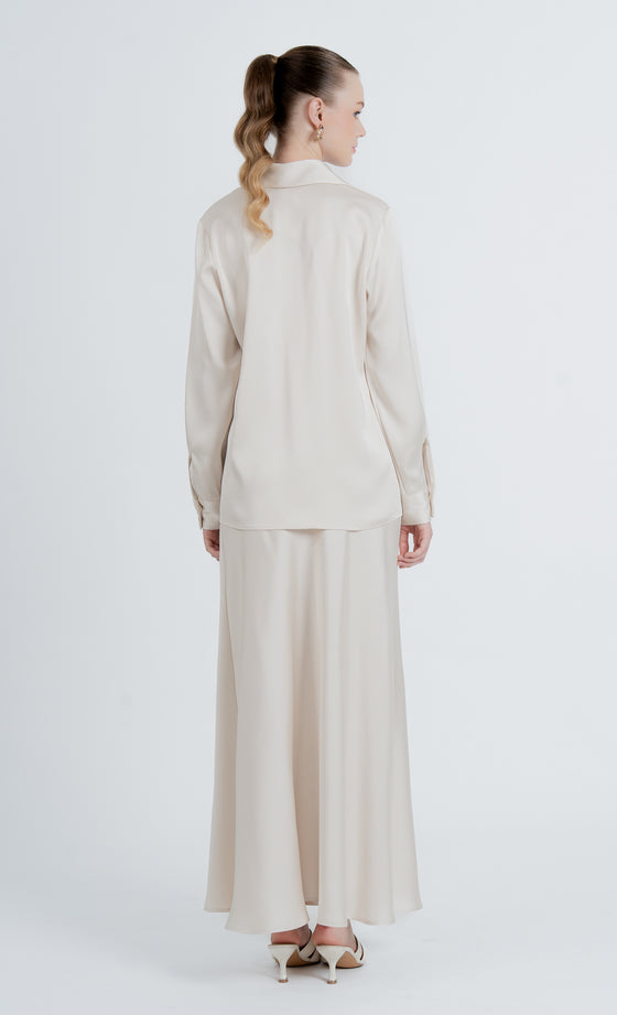 Elnara Skirt in Pristine Cream