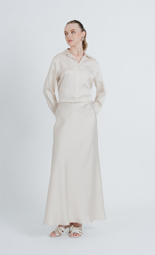 Elnara Skirt in Pristine Cream