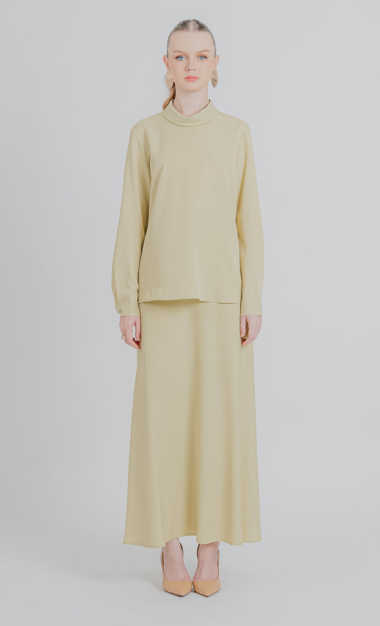 Kepong Flared Skirt in Mellow Green