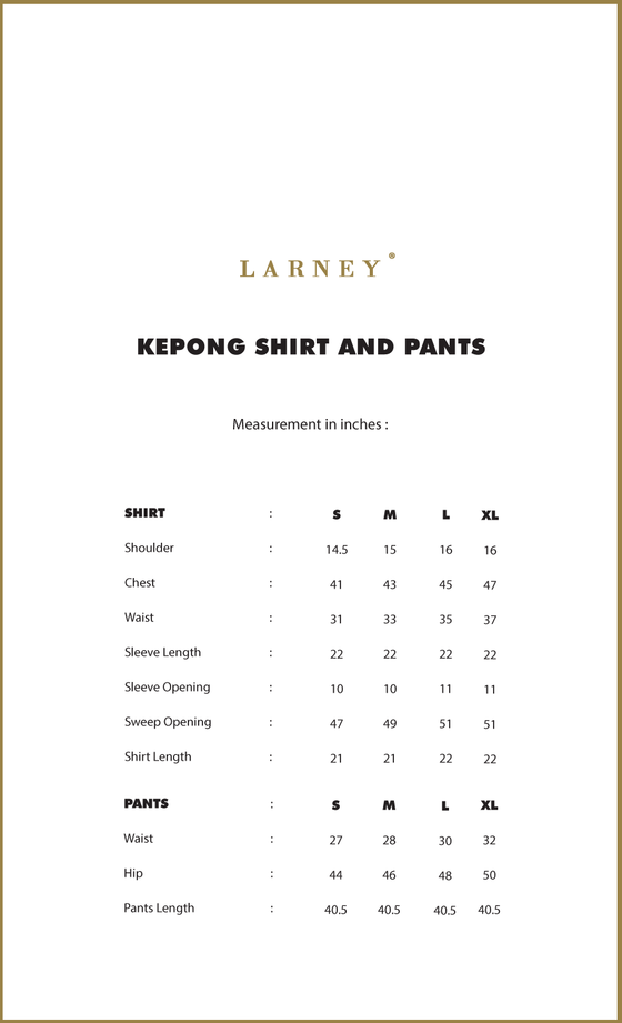 Kepong Shirt and Pants In Steel Blue