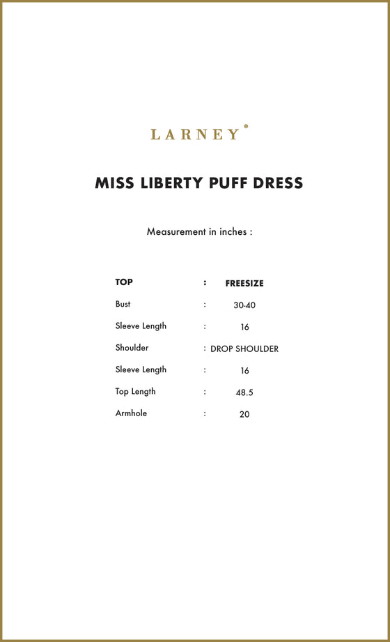 Miss Liberty Puff Dress in Golden Brown