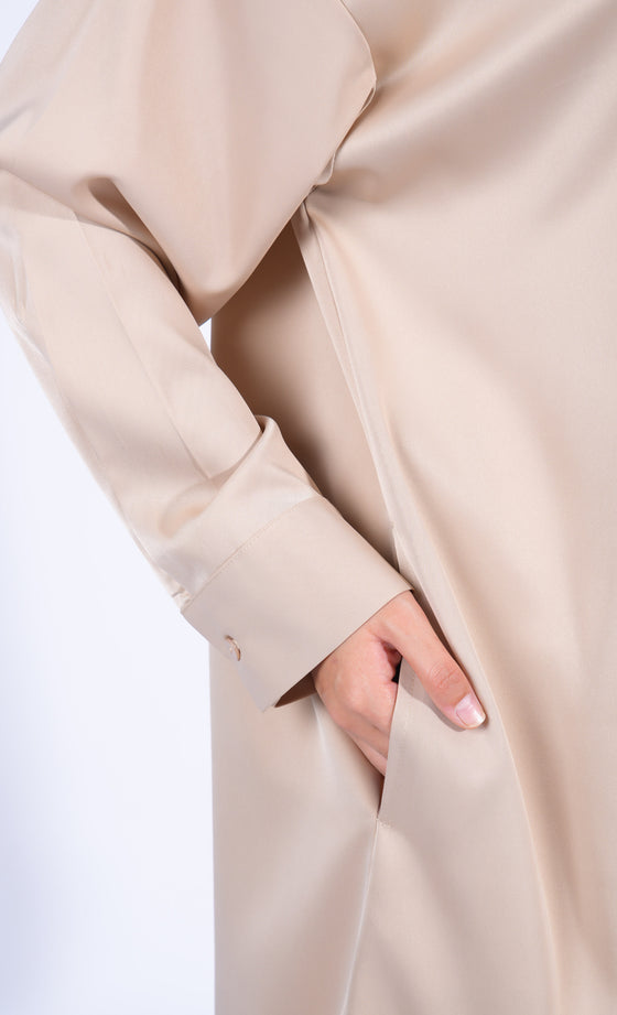 Miss Plush Oversized Shirt in Light Taupe