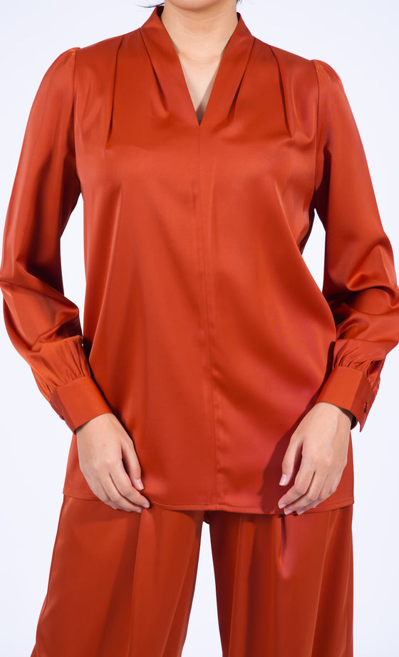 Miss Plush Top in Rust Orange