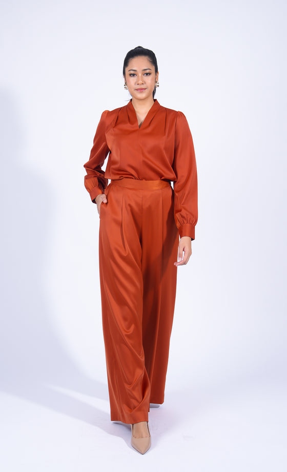 Miss Plush Pants in Rust Orange