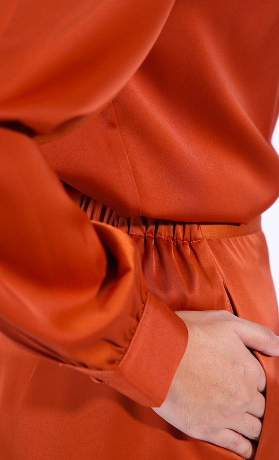 Miss Plush Pants in Rust Orange