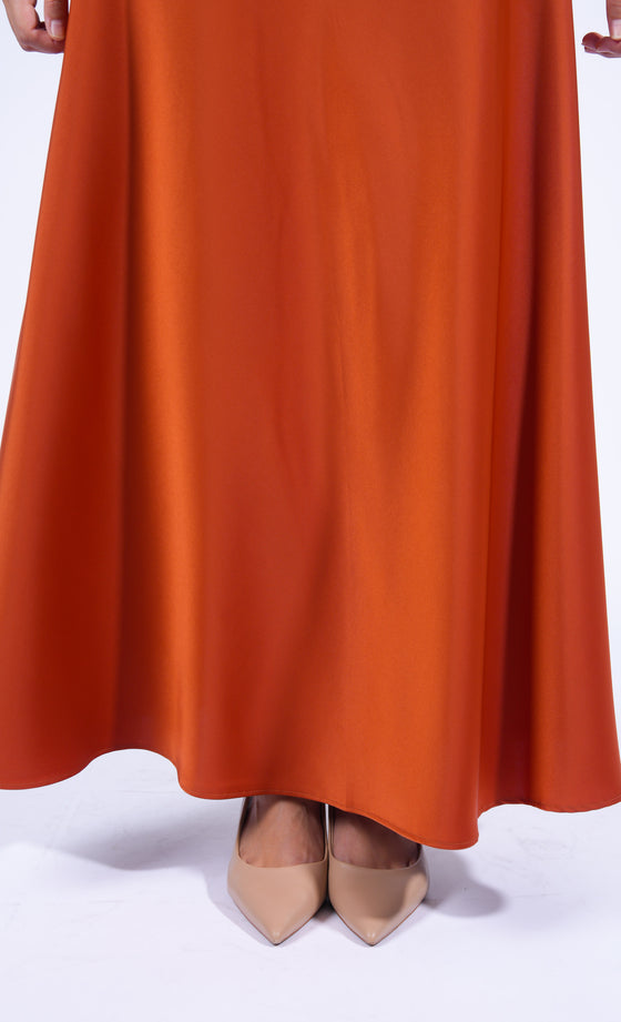 Miss Plush Flared Skirt in Rust Orange