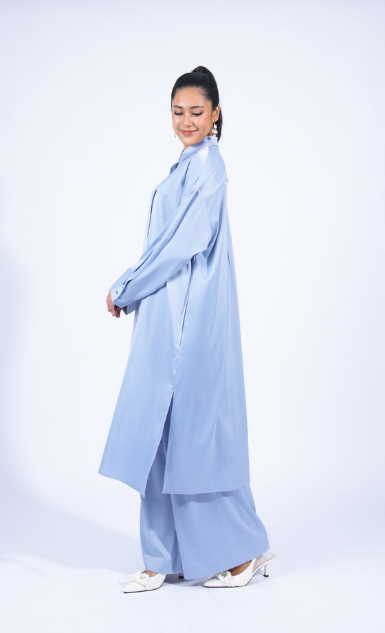 Miss Plush Oversized Shirt in Cerulean Blue