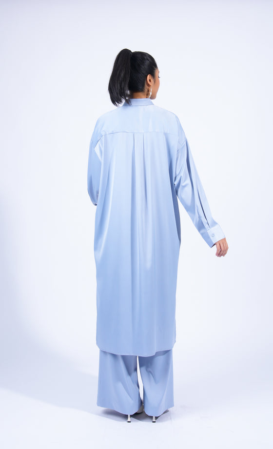 Miss Plush Oversized Shirt in Cerulean Blue