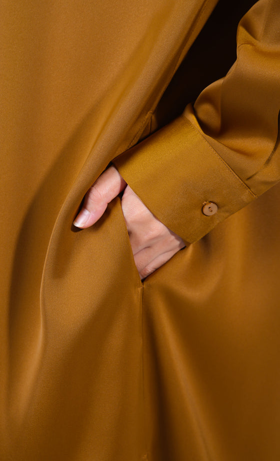 Miss Plush Oversized Shirt in Golden Brown