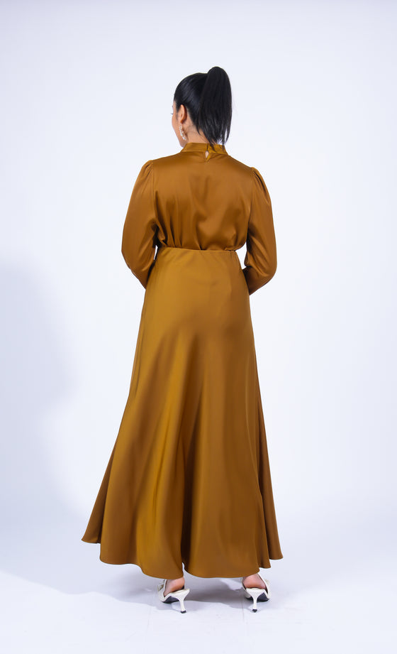 Miss Plush Flared Skirt in Golden Brown