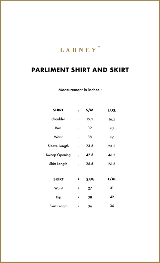 Parlimen Shirt and Skirt in Beige