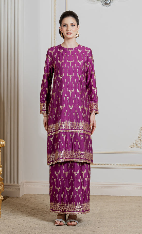 Alma Kurung in Deep Orchid