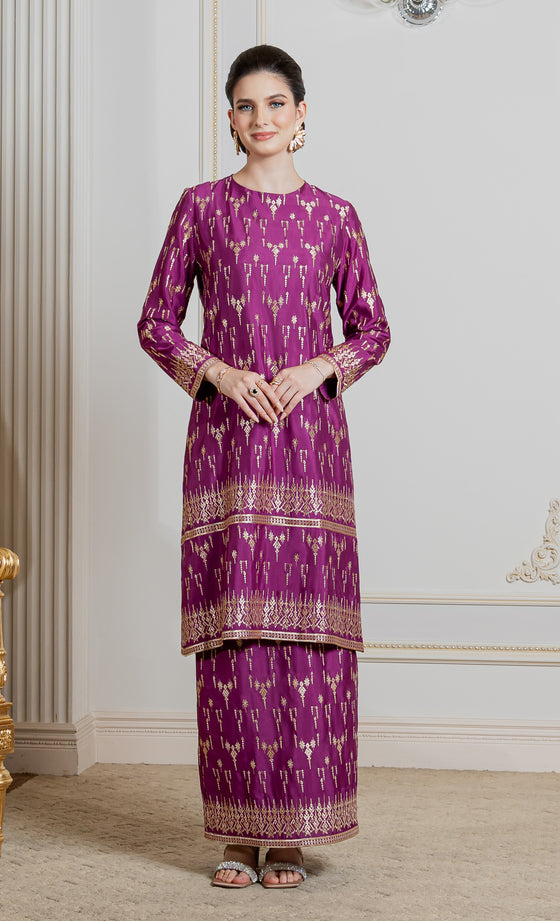 Alma Kurung in Deep Orchid