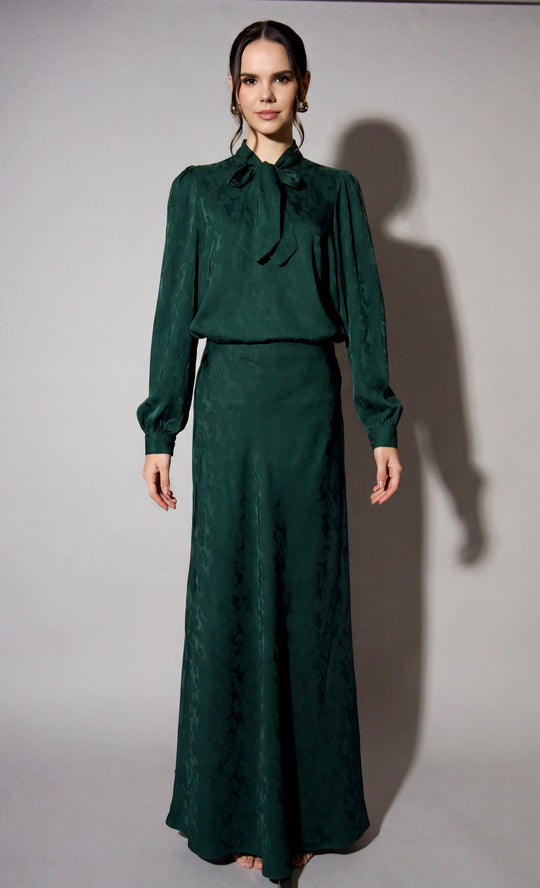 Divina Flared Skirt  in Green Bee