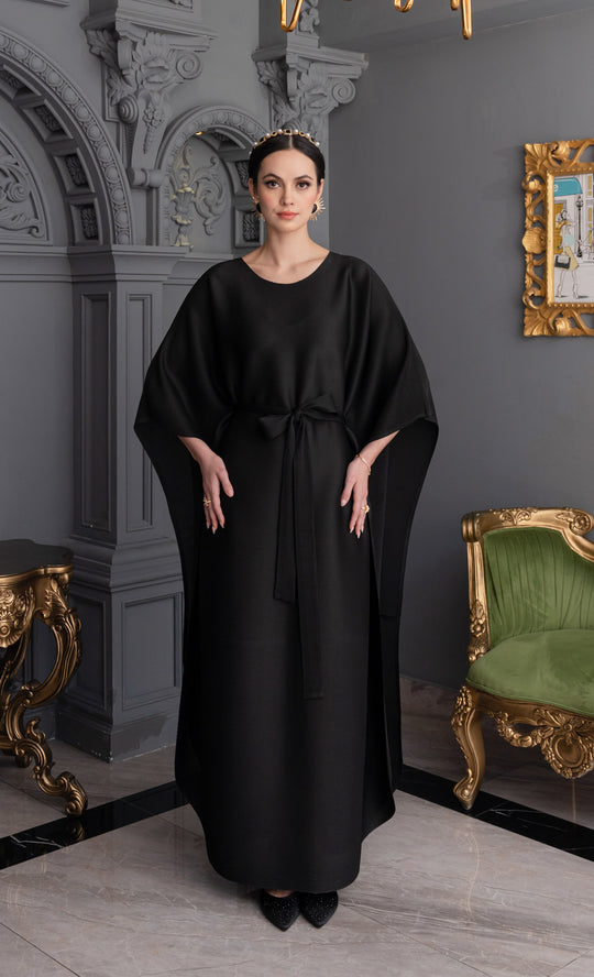 Miss Serene Caftan in Jet Black