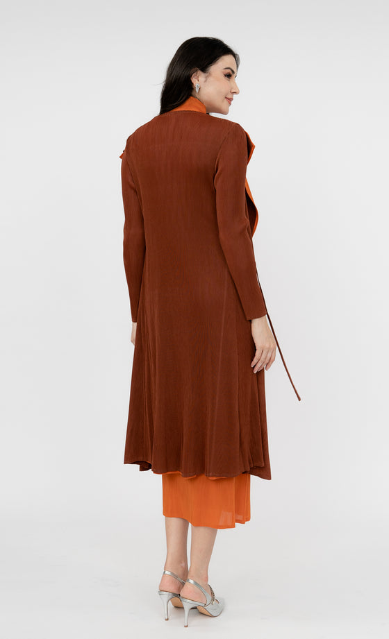 Miss Iconic Dual Cardigan in Sienna Brown and Burnt Orange