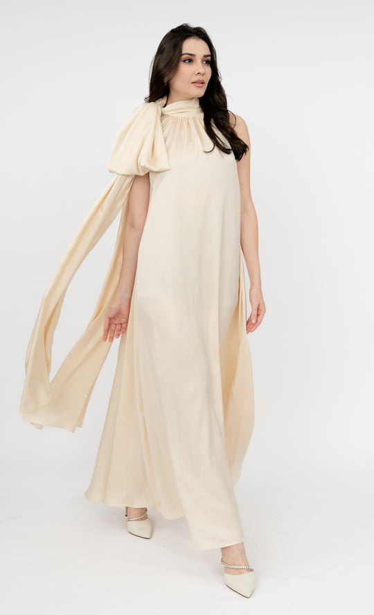 Natalia Sleeveless Dress in Creme Brulee