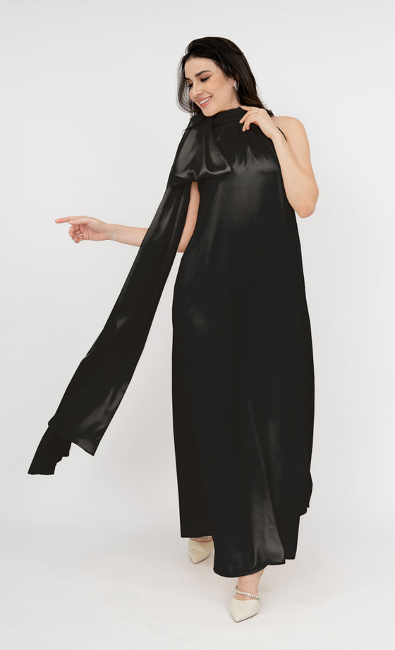 Natalia Sleeveless Dress in Jet Black
