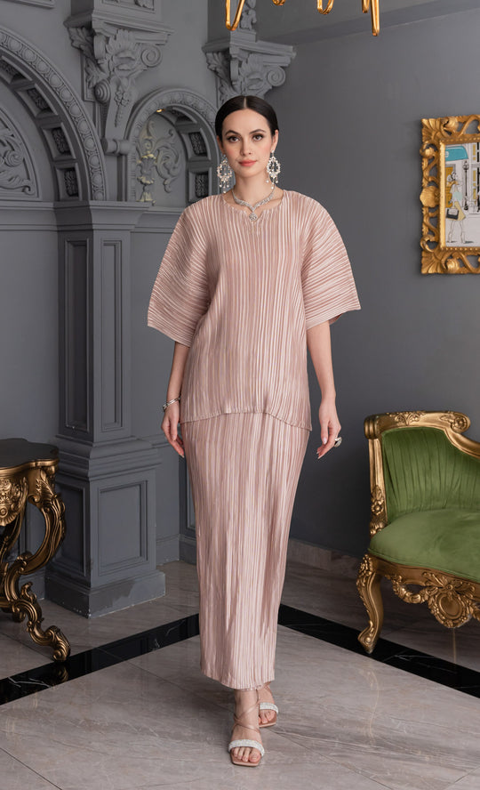 Miss Aurea Kurung Kedah in Misty Champagne