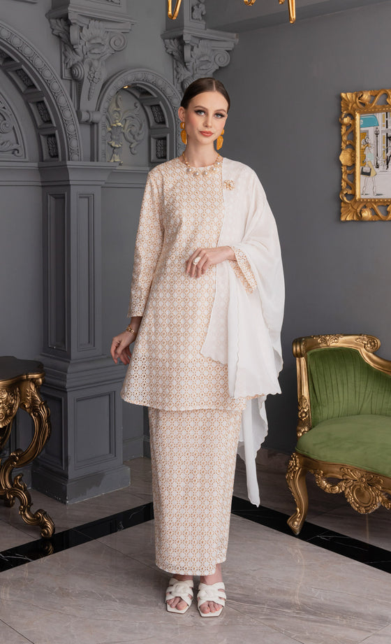 Revive Kurung in Ivory White