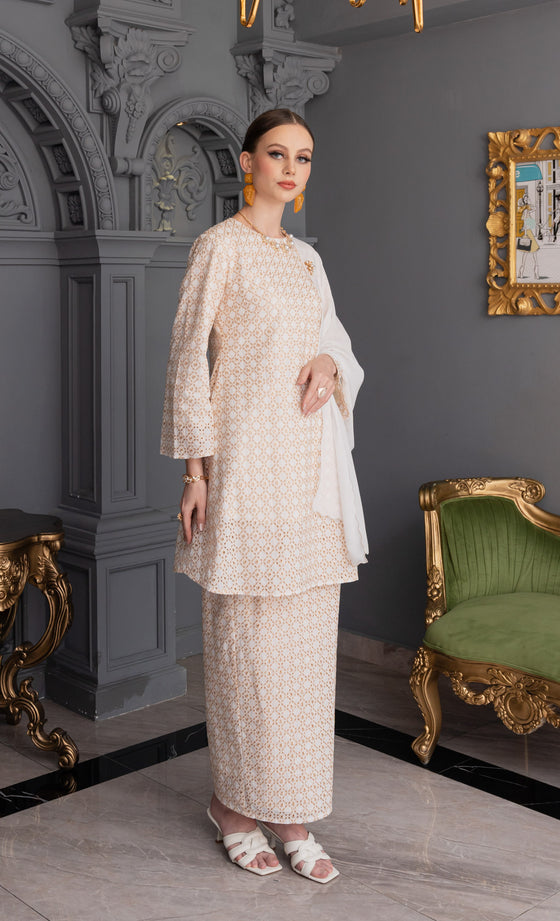 Revive Kurung in Ivory White
