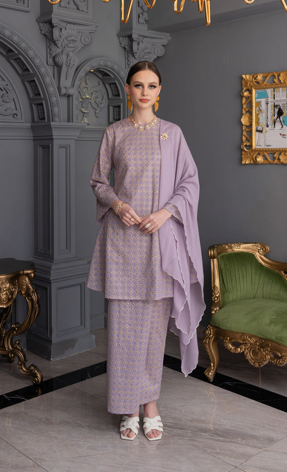 Revive Kurung in Lilac Heather