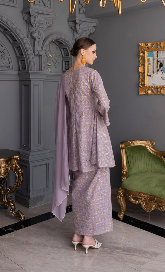 Revive Kurung in Lilac Heather