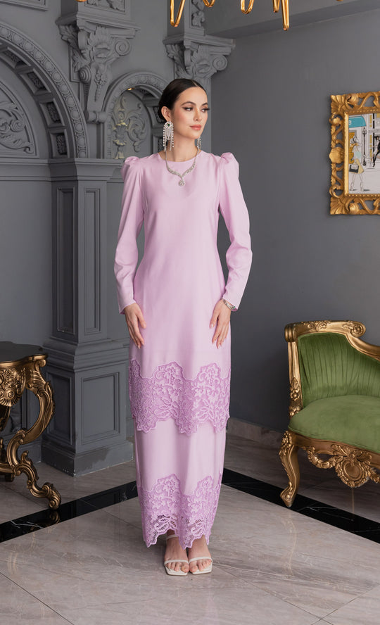 Enchant Kurung in Pink Lavender