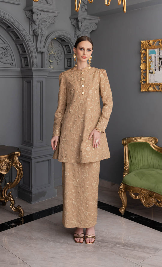 Luminous Kurung in Hazelnut