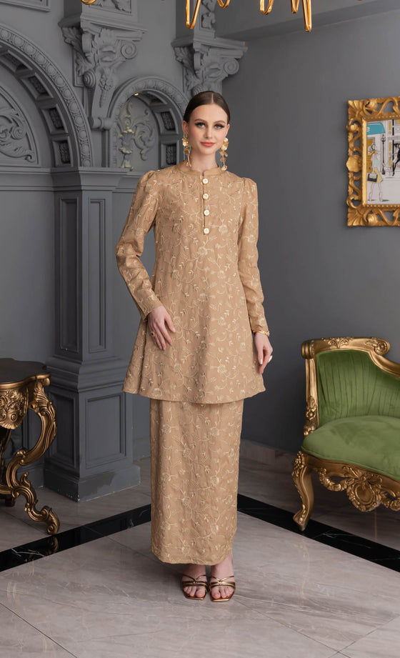 Luminous Kurung in Hazelnut