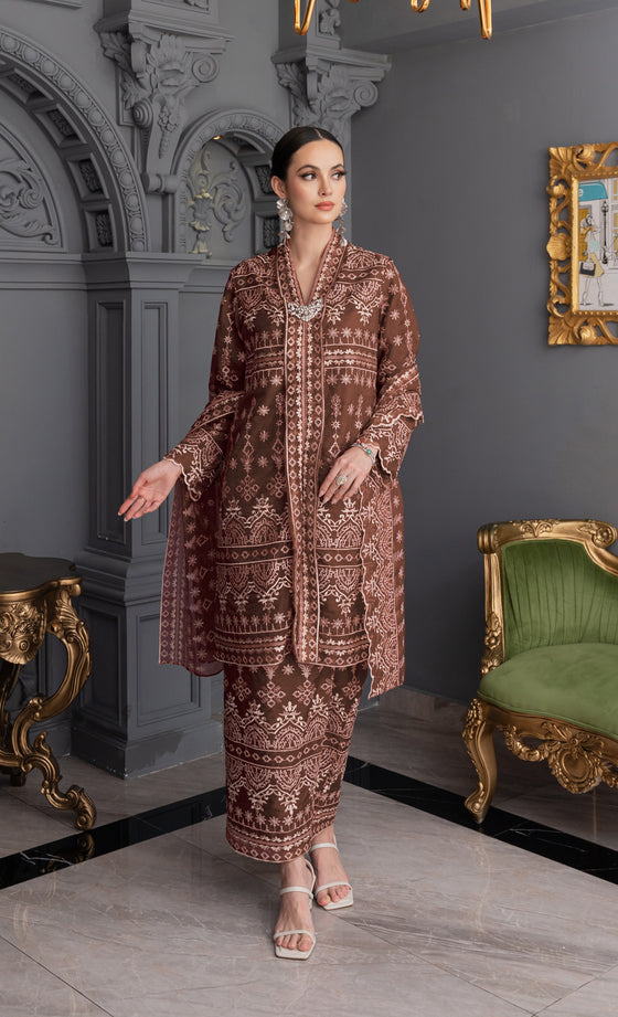 Grandeur Kebaya in Mahogany Brown