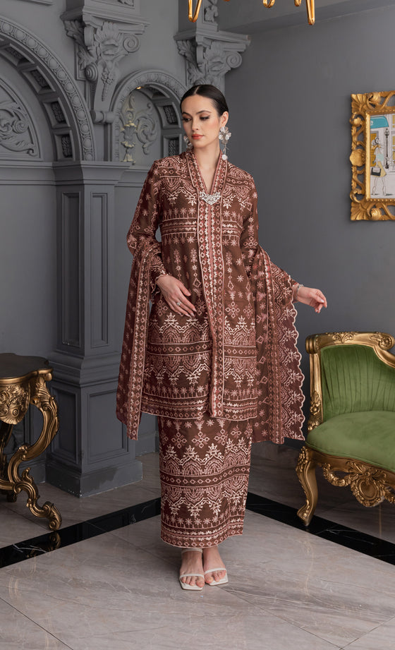 Grandeur Kebaya in Mahogany Brown