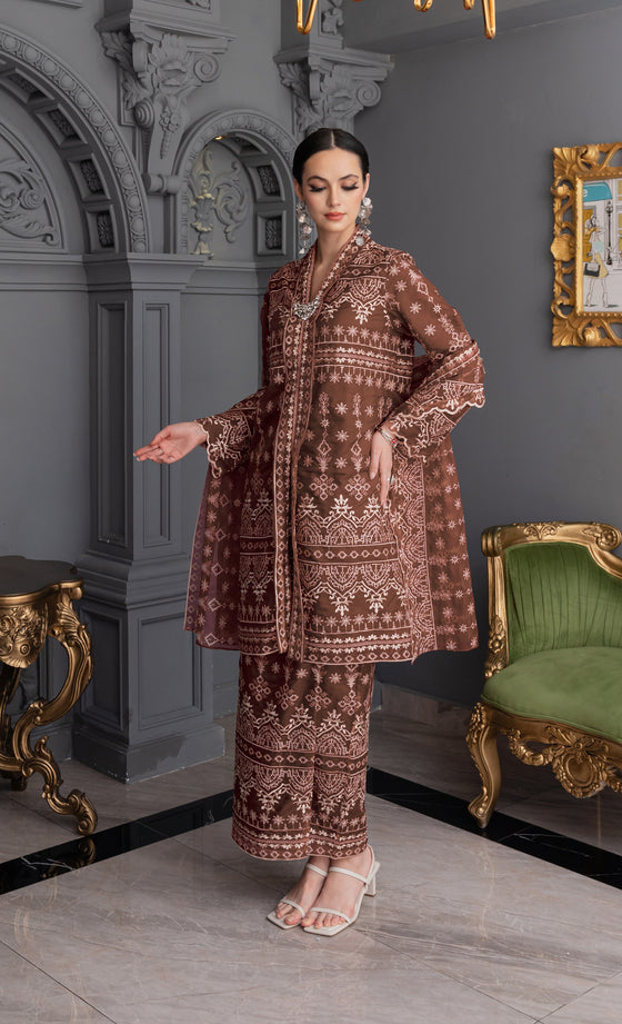 Grandeur Kebaya in Mahogany Brown