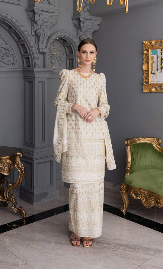 Sublime Kurung in Pristine Cream