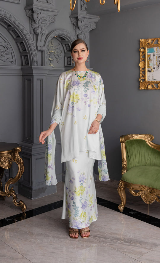 Fleur Kurung in Mint Green