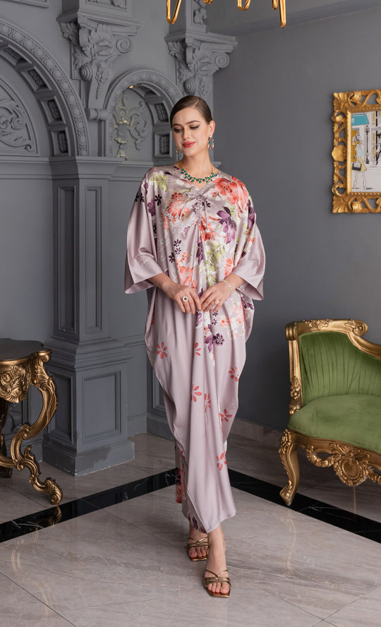Fleur Caftan in Purple Coral