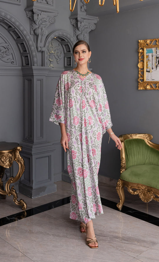 Amour Caftan in Ikat Lilac