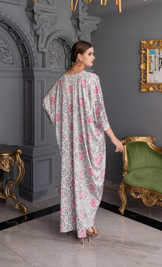 Amour Caftan in Ikat Lilac