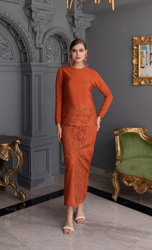  Dainty Kurung in Brick Orange