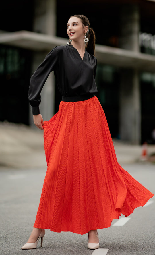 Miss Plush Skirt in Hot Orange