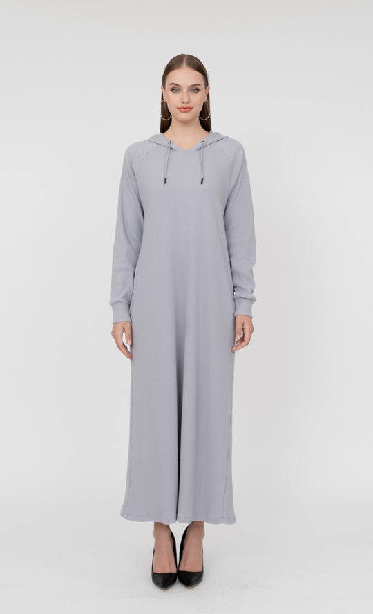 Ivana Hooded Dress in Grey