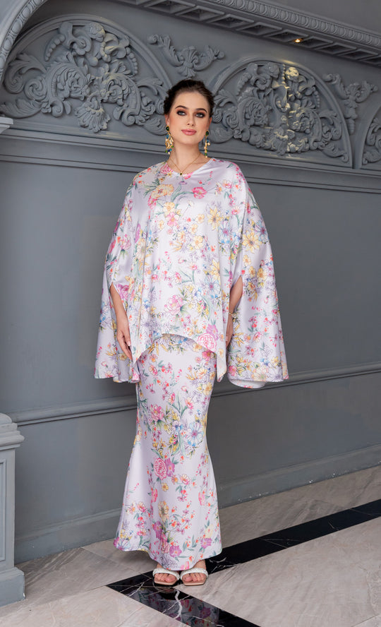 Floweret Kurung in Lilac