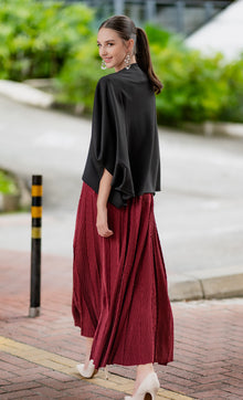  Miss Plush Skirt in Maroon