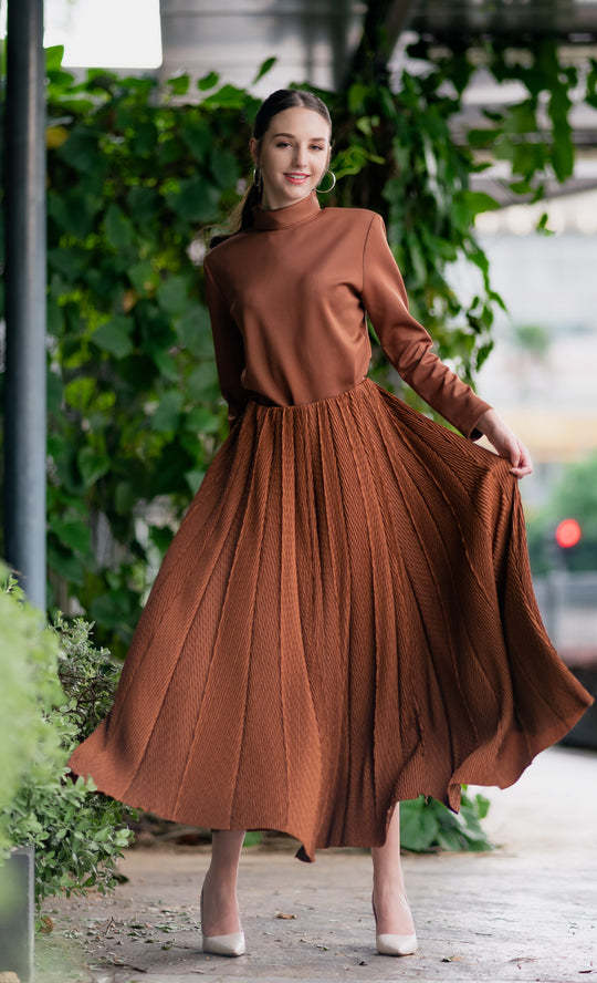 Miss Plush Skirt in Caramel Brown