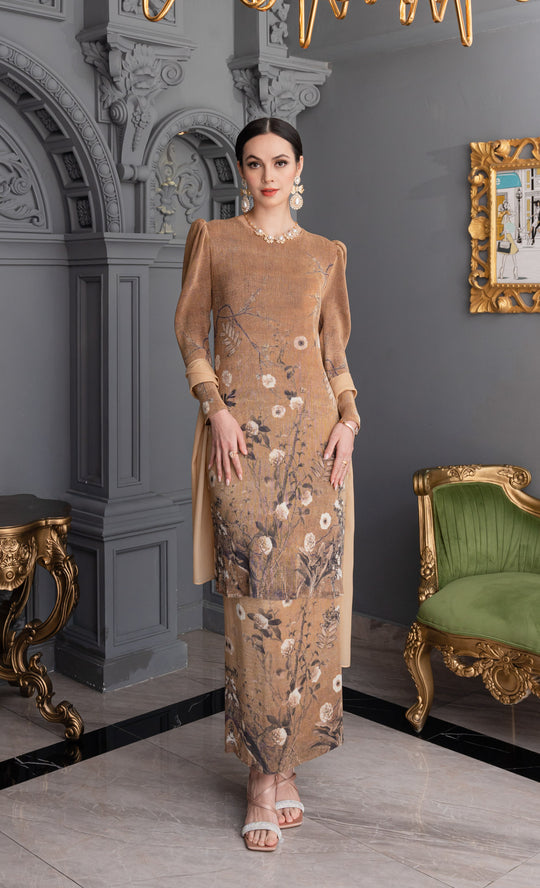 Miss Lush Kurung in Floral Gold